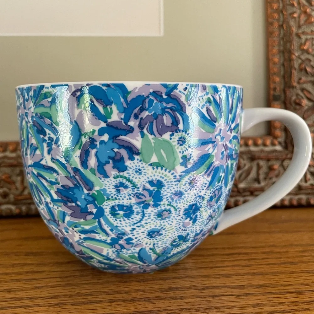 Lilly Pulitzer 12oz Ceramic Mug Blue Green Purple Floral